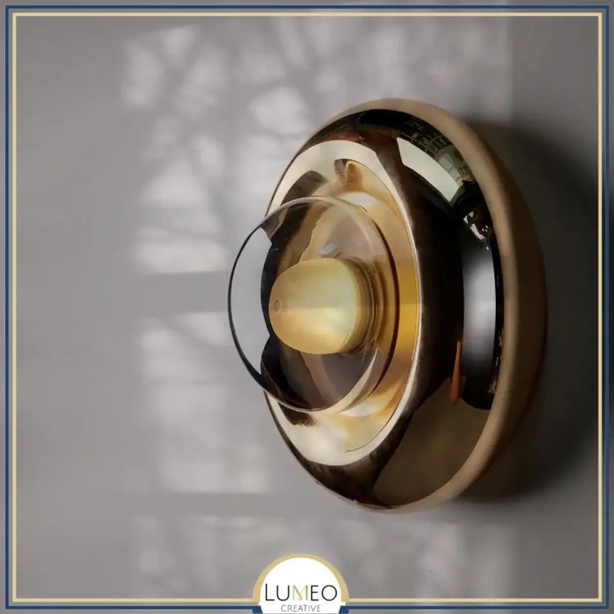 Applique murale dorée ou crème design sphérique | Luminaire mural art déco