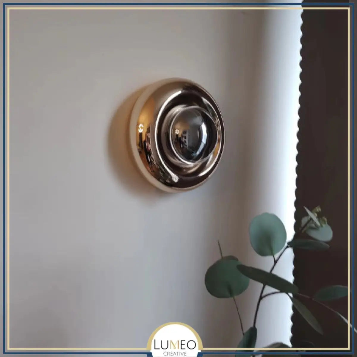 Applique murale dorée ou crème design sphérique | Luminaire mural art déco