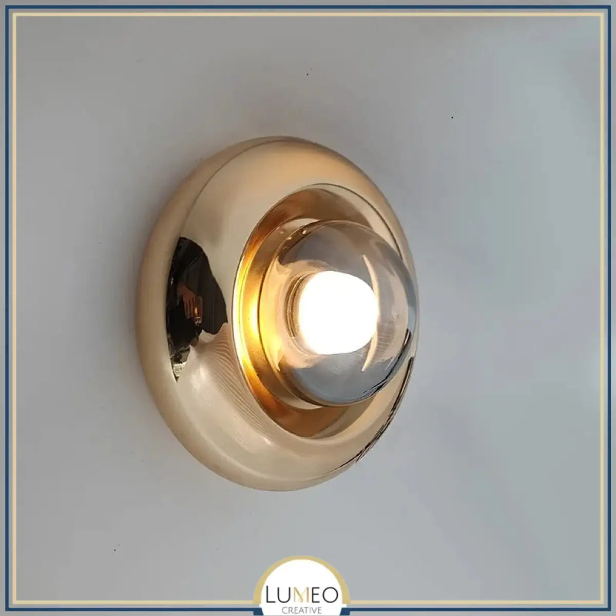 Applique murale dorée ou crème design sphérique | Luminaire mural art déco