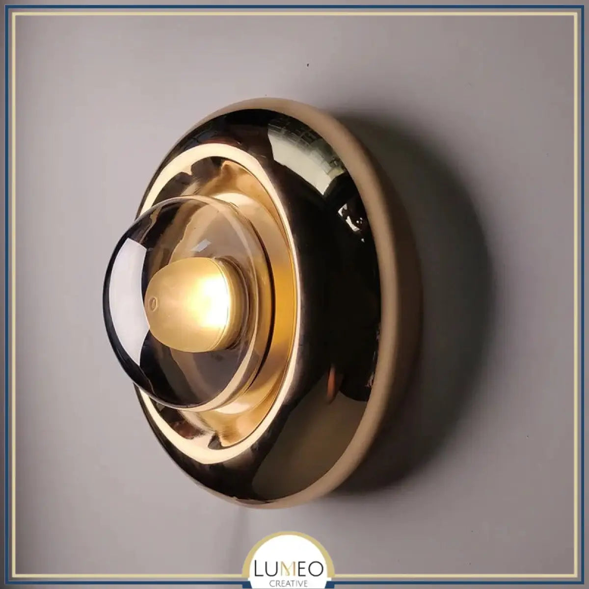 Applique murale dorée ou crème design sphérique | Luminaire mural art déco