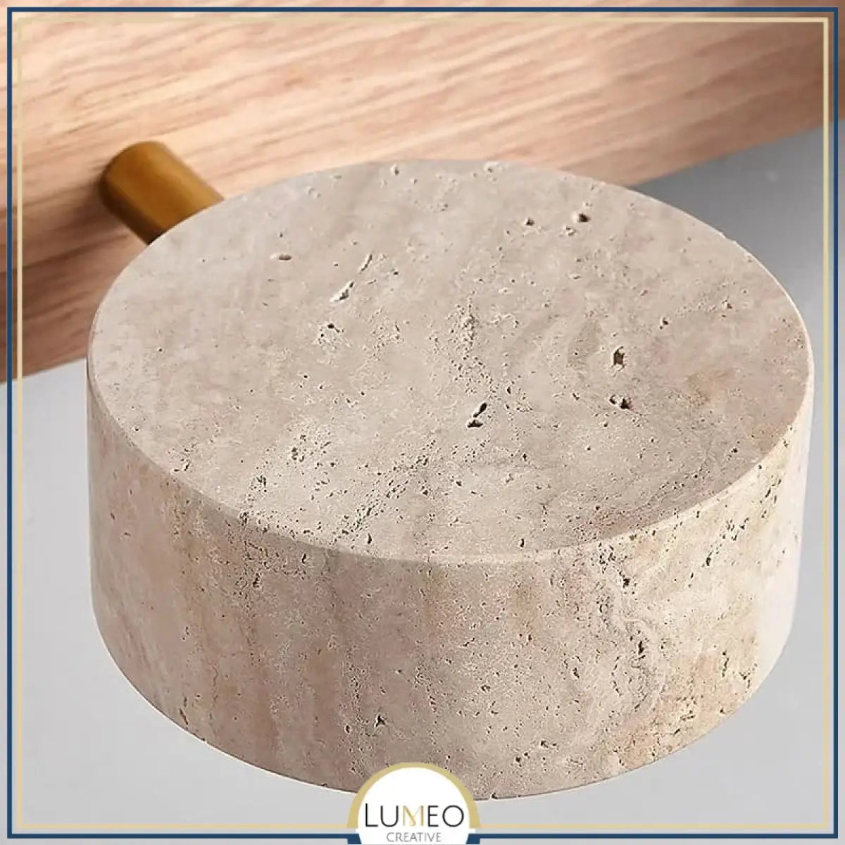 Applique murale double spot pierre & bois | Éclairage mural scandinave