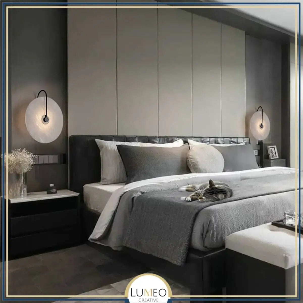 Applique murale en marbre naturel | Minimalisme sculptural & lumière indirecte