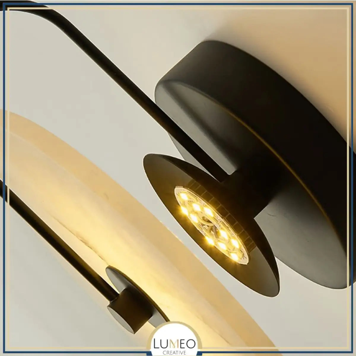 Applique murale en marbre naturel | Minimalisme sculptural & lumière indirecte