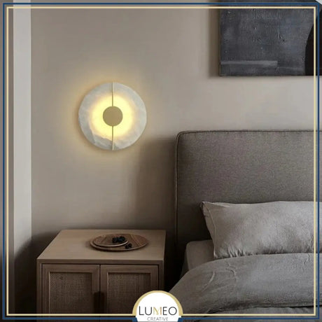 Applique murale en marbre naturel | Minimalisme sculptural & lumière indirecte