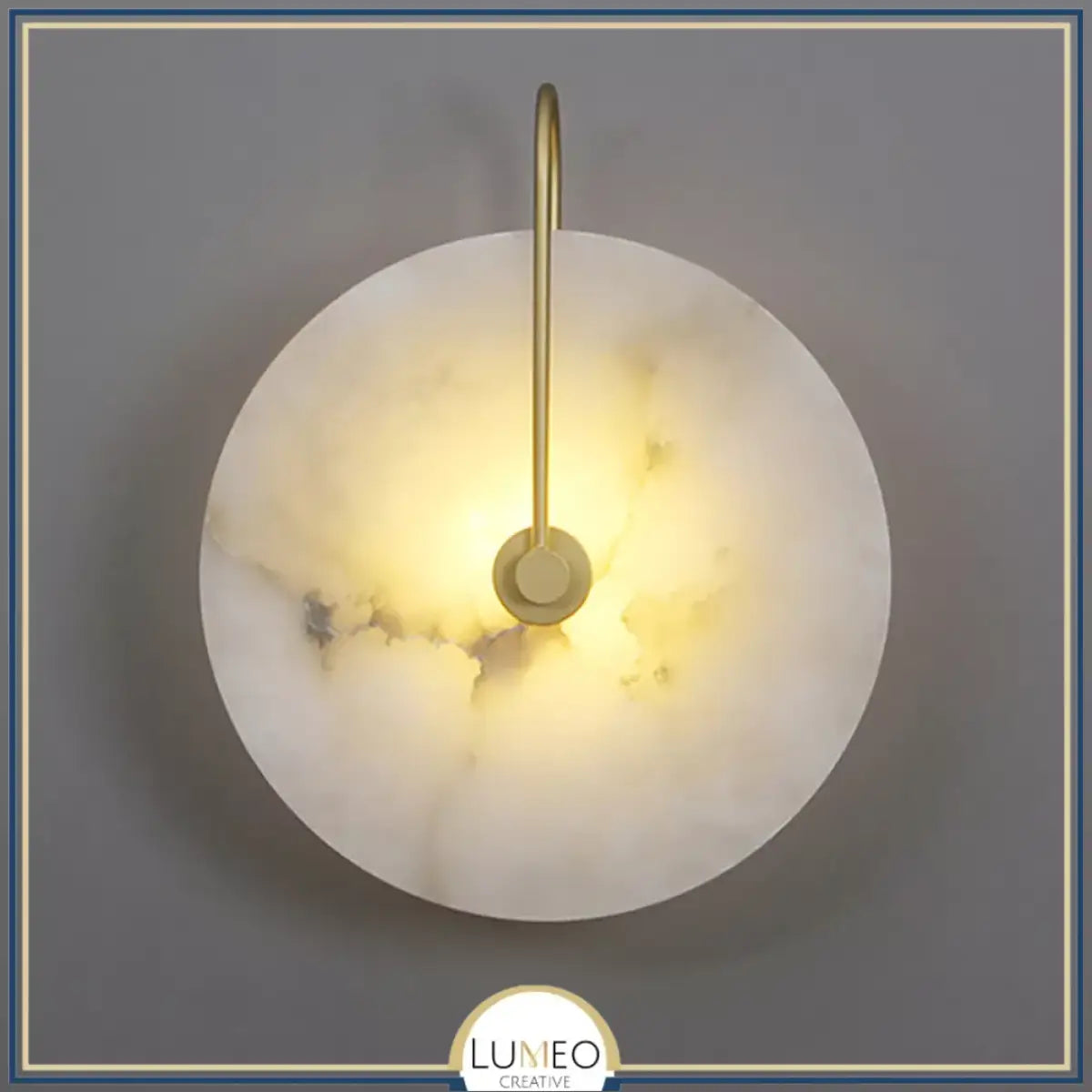 Applique murale en marbre naturel | Minimalisme sculptural & lumière indirecte A | Or / 25cm / Blanc chaud