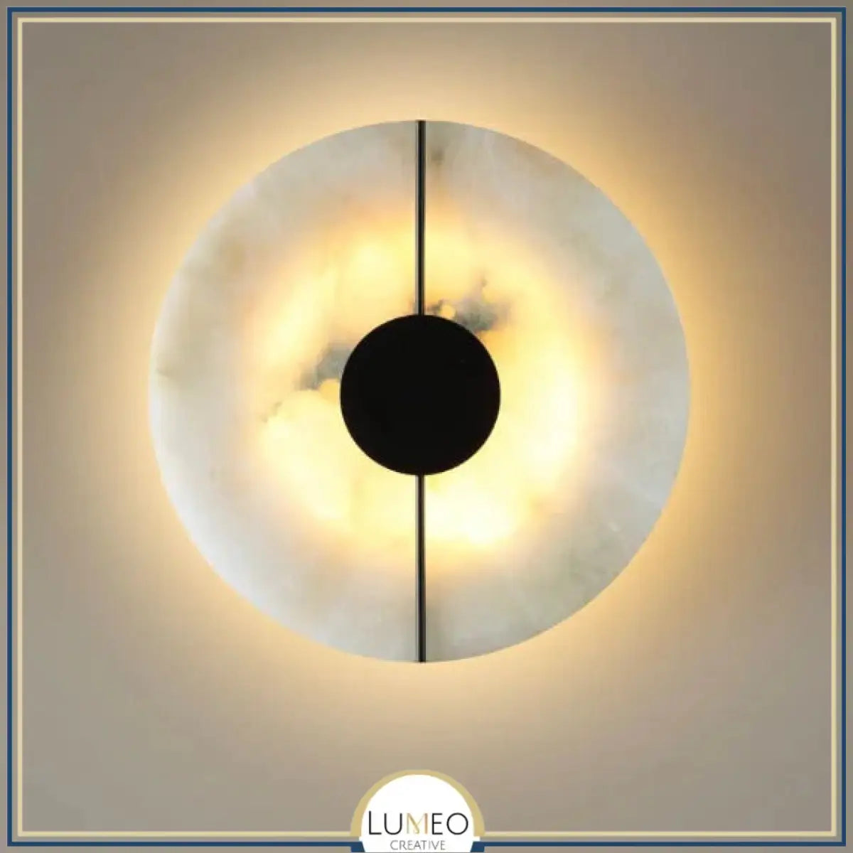 Applique murale en marbre naturel | Minimalisme sculptural & lumière indirecte B | Noir / 20cm / Blanc chaud