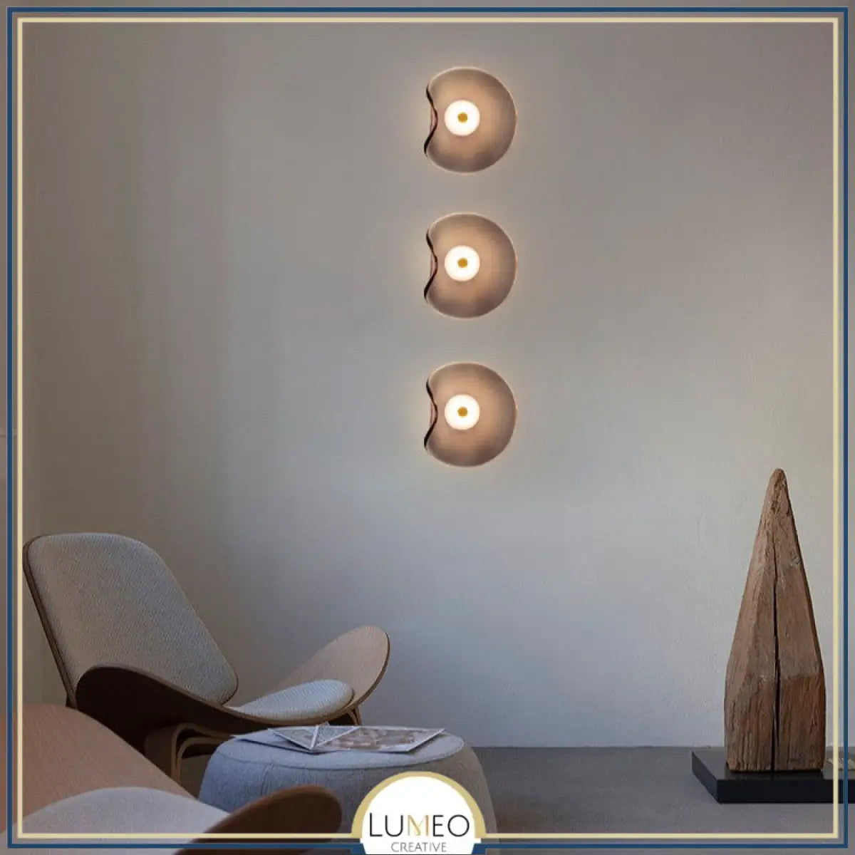 Applique murale en verre artistique | Luminaire décoratif au design organique et lumineux