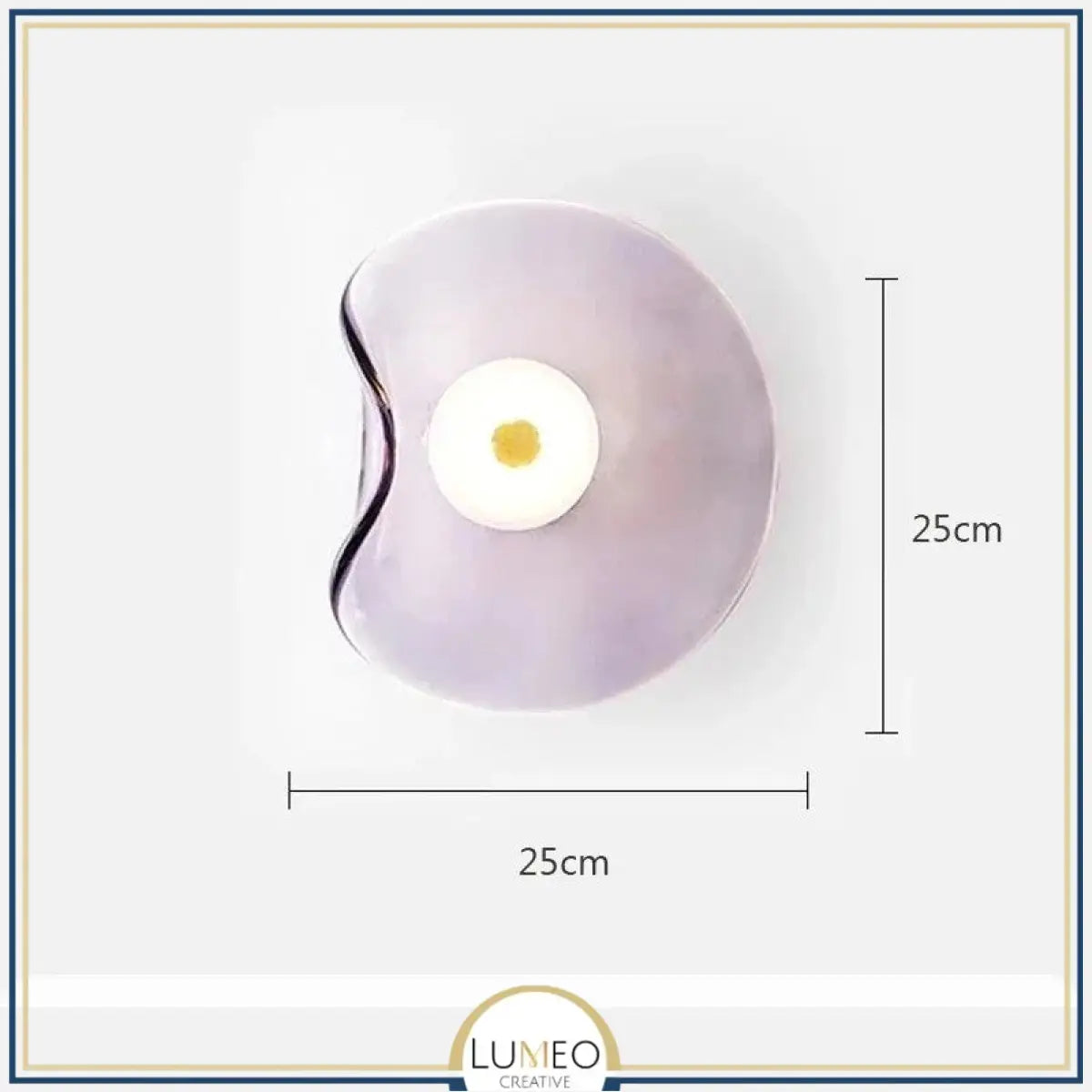 Applique murale en verre artistique | Luminaire décoratif au design organique et lumineux Violet clair / Blanc chaud