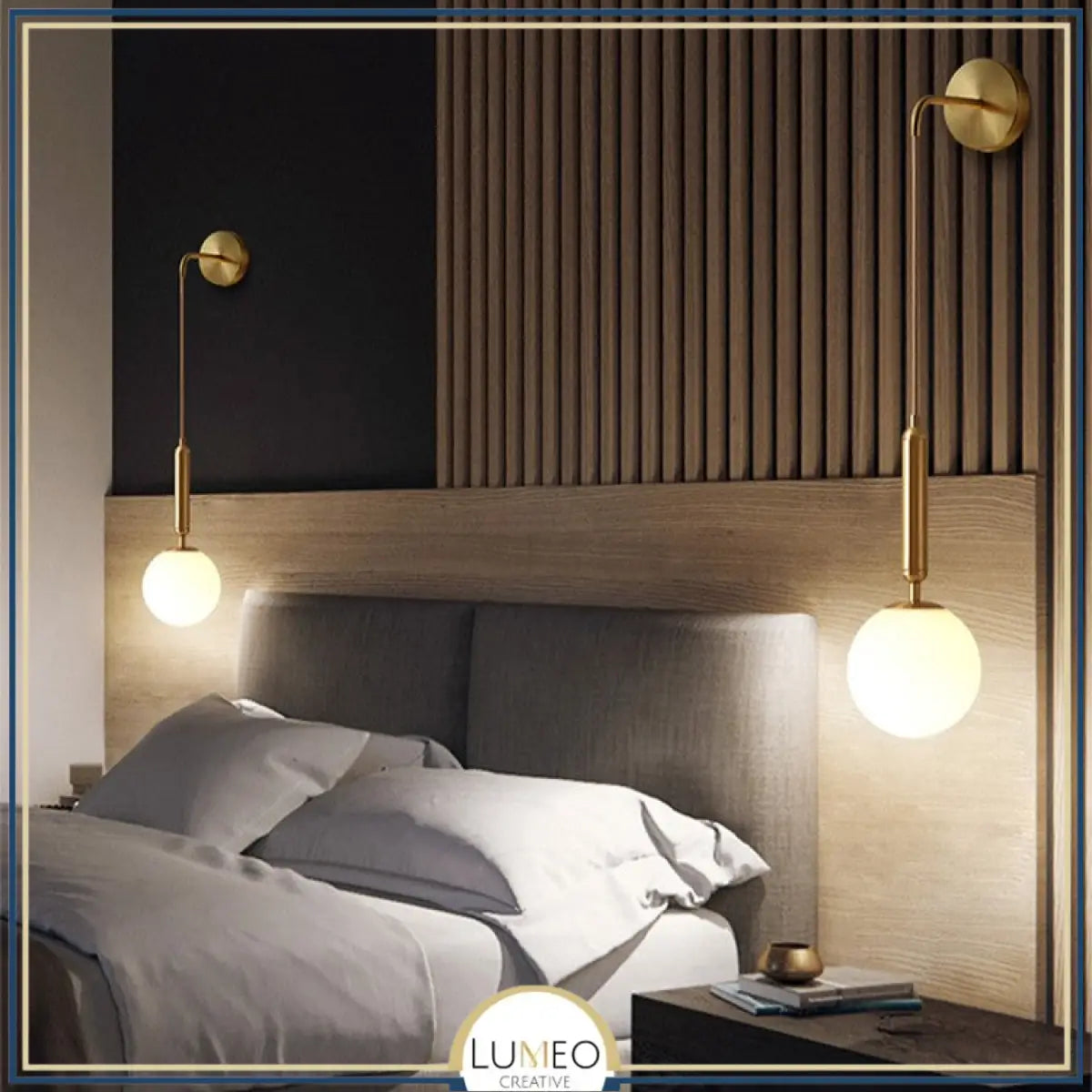 Applique murale globe dépoli suspendu | Luminaire chic et tendance