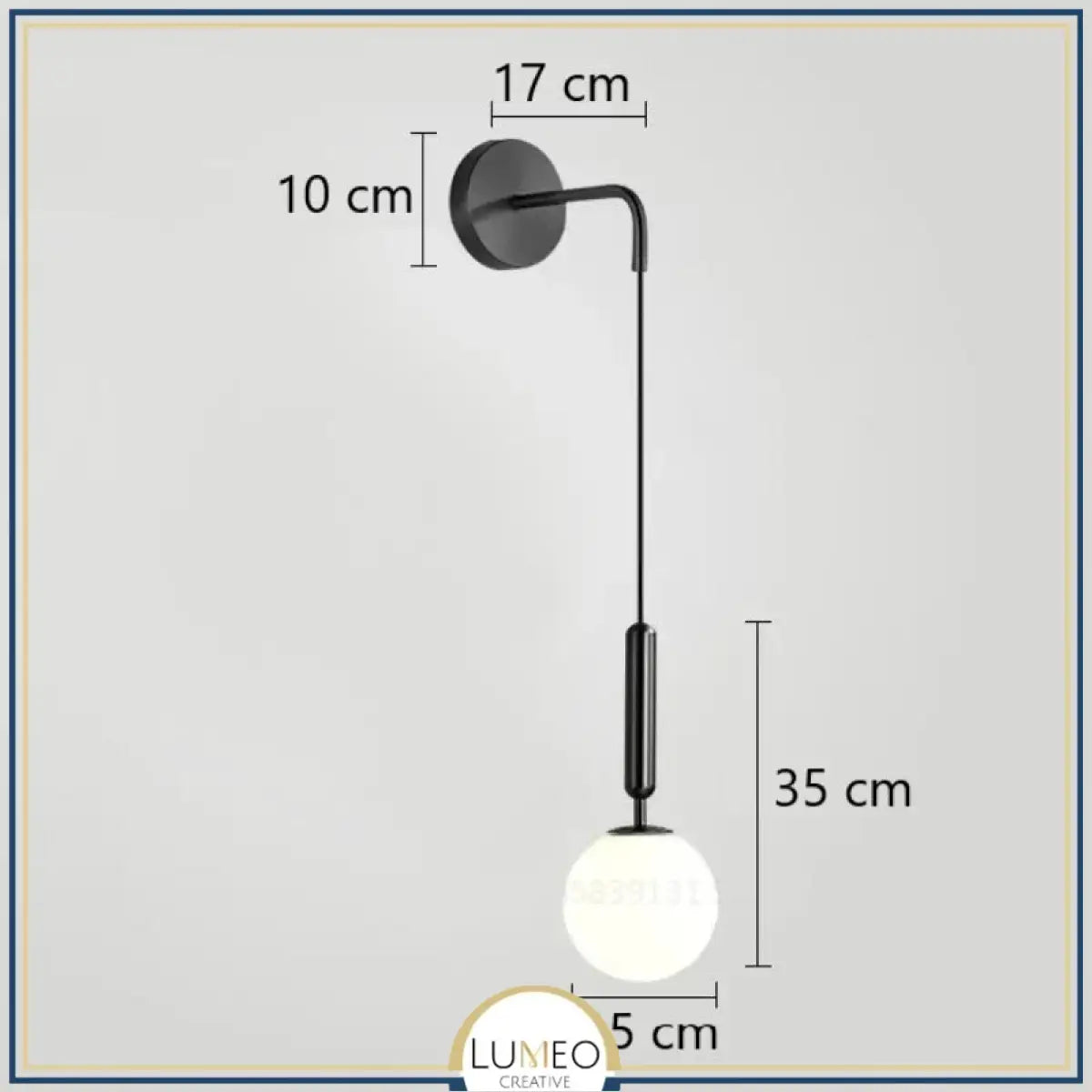 Applique murale globe dépoli suspendu | Luminaire chic et tendance