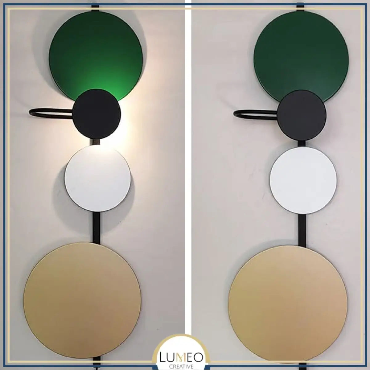 Applique murale graphique à disques colorés