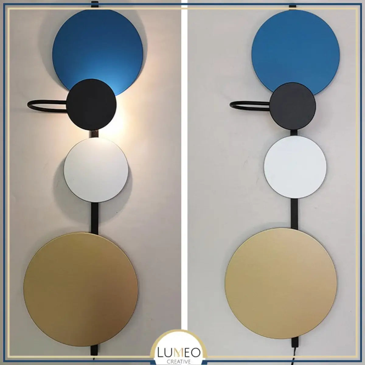 Applique murale graphique à disques colorés