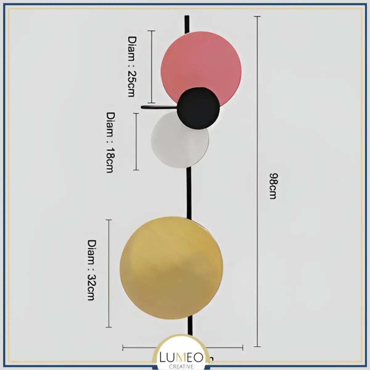 Applique murale graphique à disques colorés