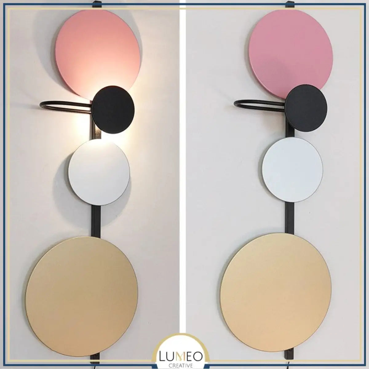 Applique murale graphique à disques colorés