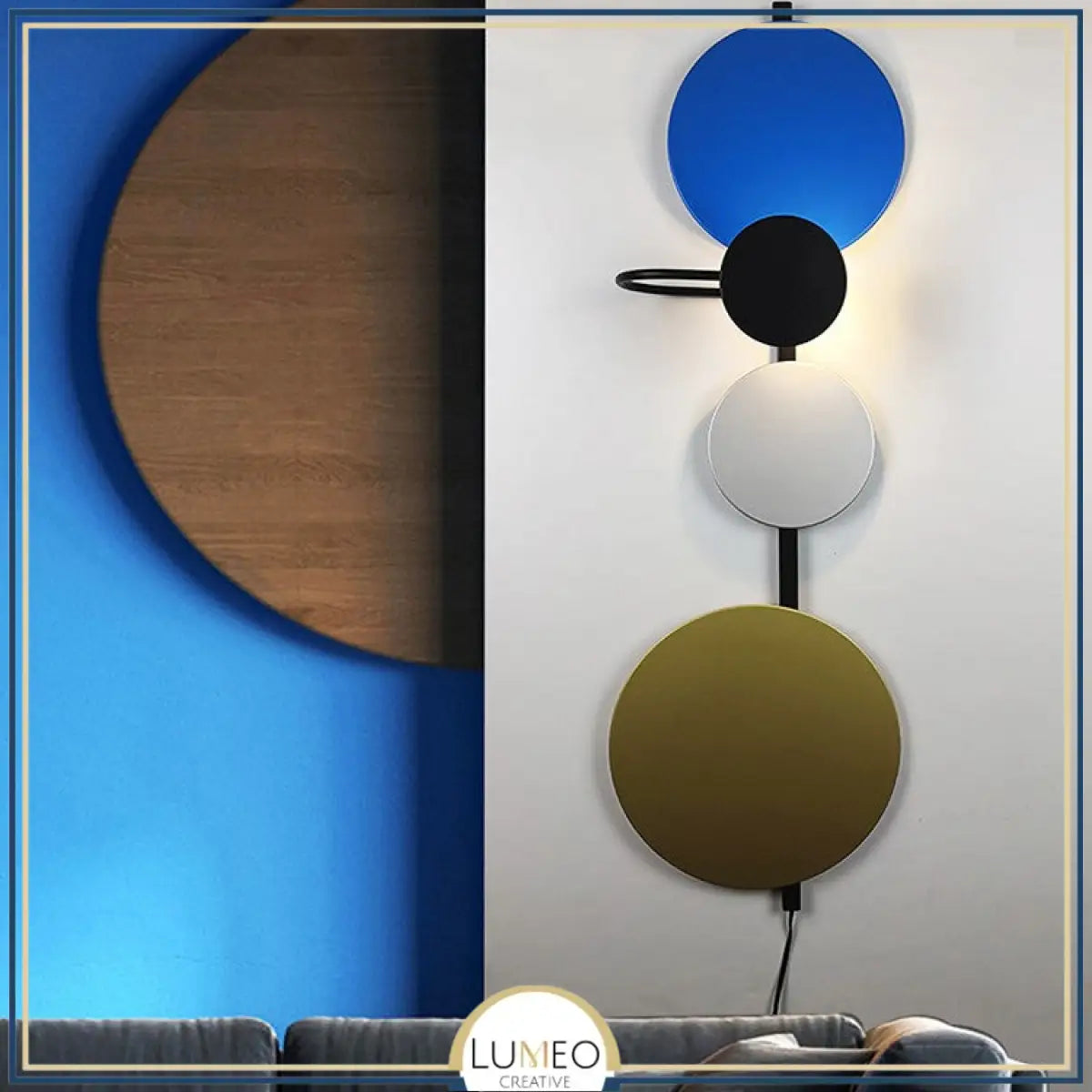 Applique murale graphique à disques colorés