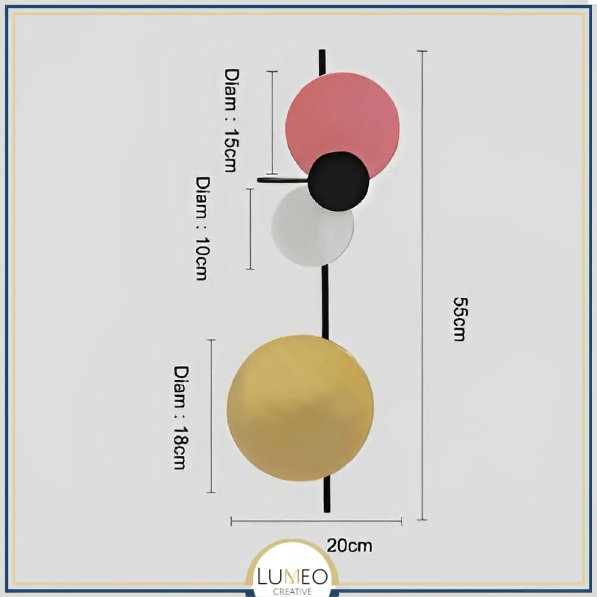 Applique murale graphique à disques colorés