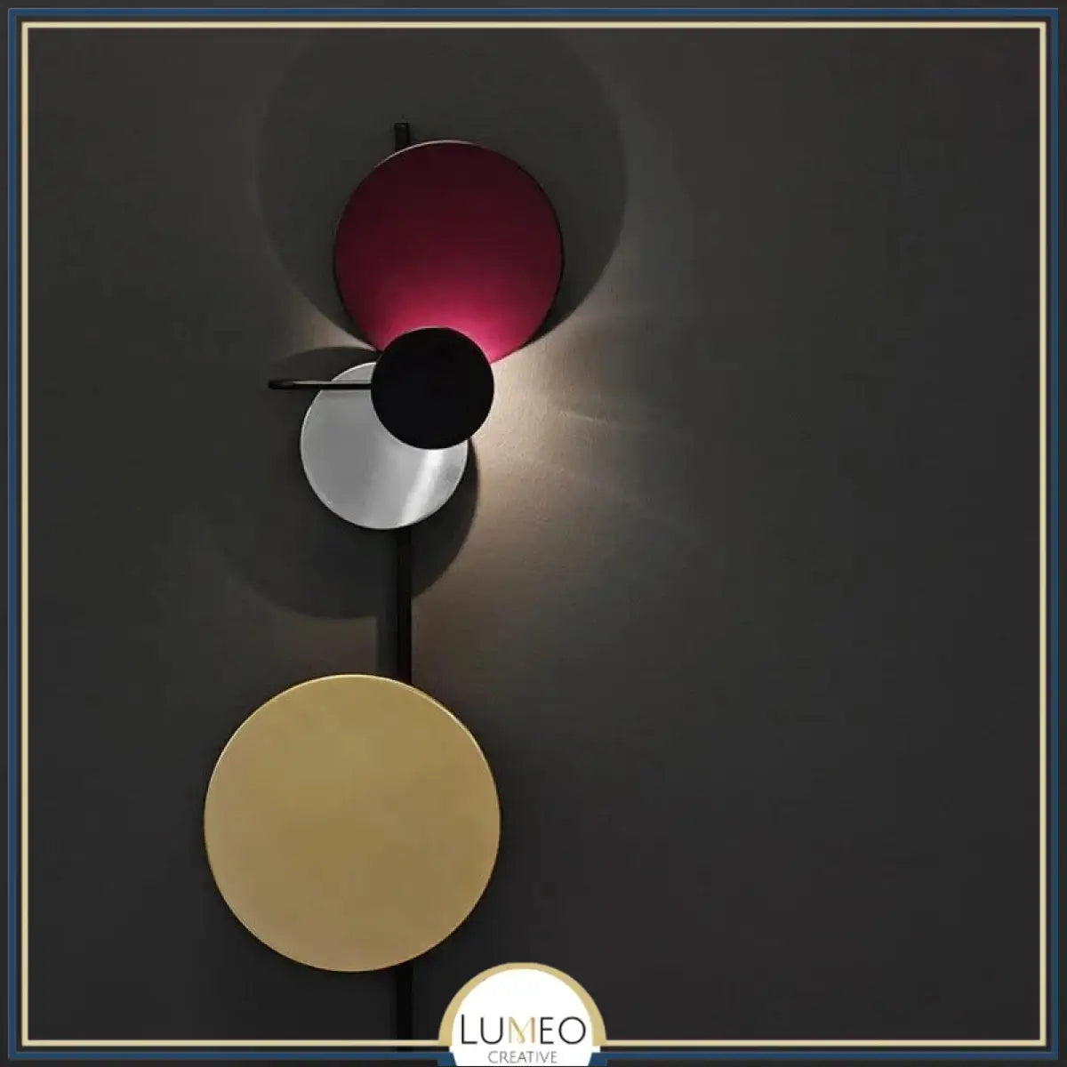 Applique murale graphique à disques colorés Moyen |Violet / Sans prise / Blanc chaud