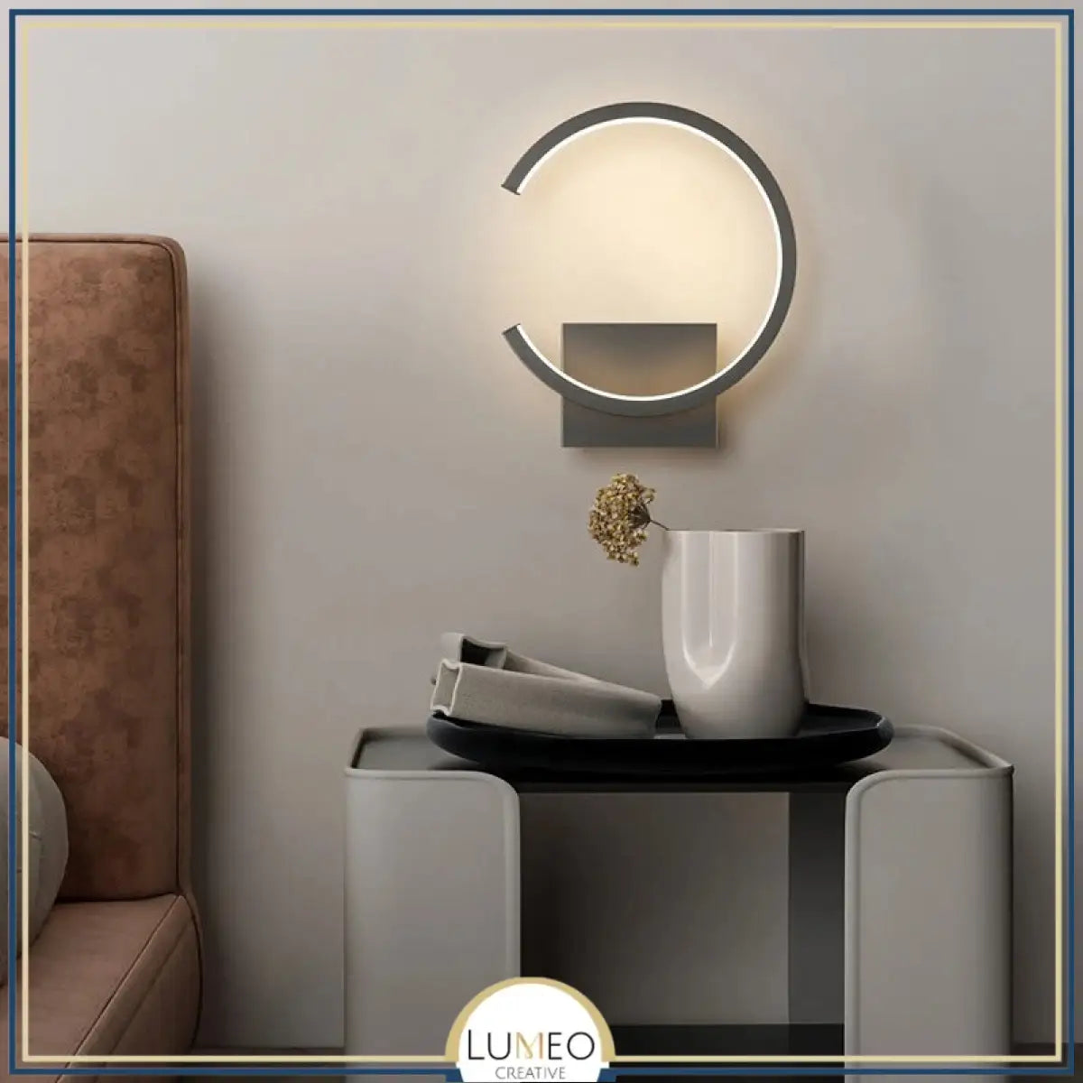 Applique murale LED demi cercle minimaliste | Élégance géométrique