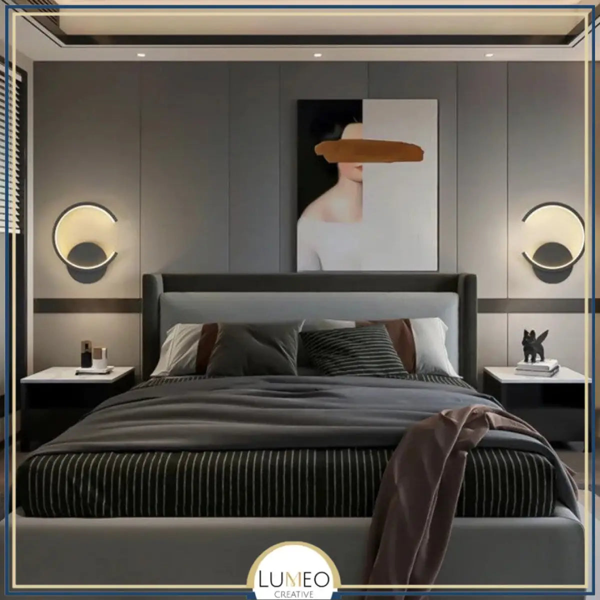 Applique murale LED demi cercle minimaliste | Élégance géométrique