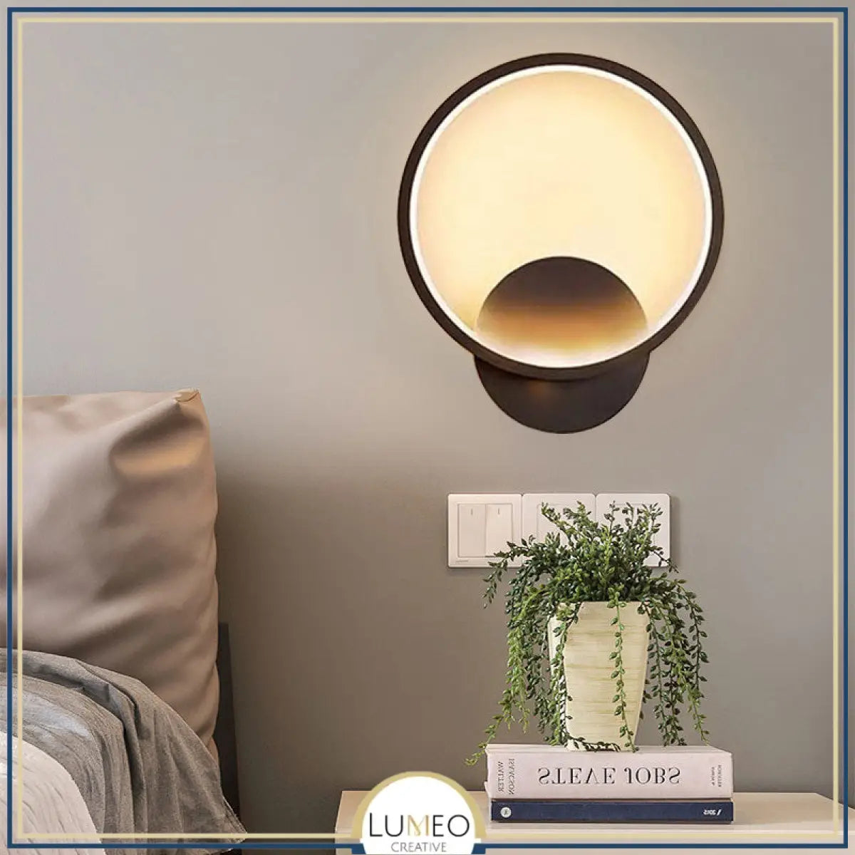 Applique murale LED demi cercle minimaliste | Élégance géométrique B / Noir / Blanc froid