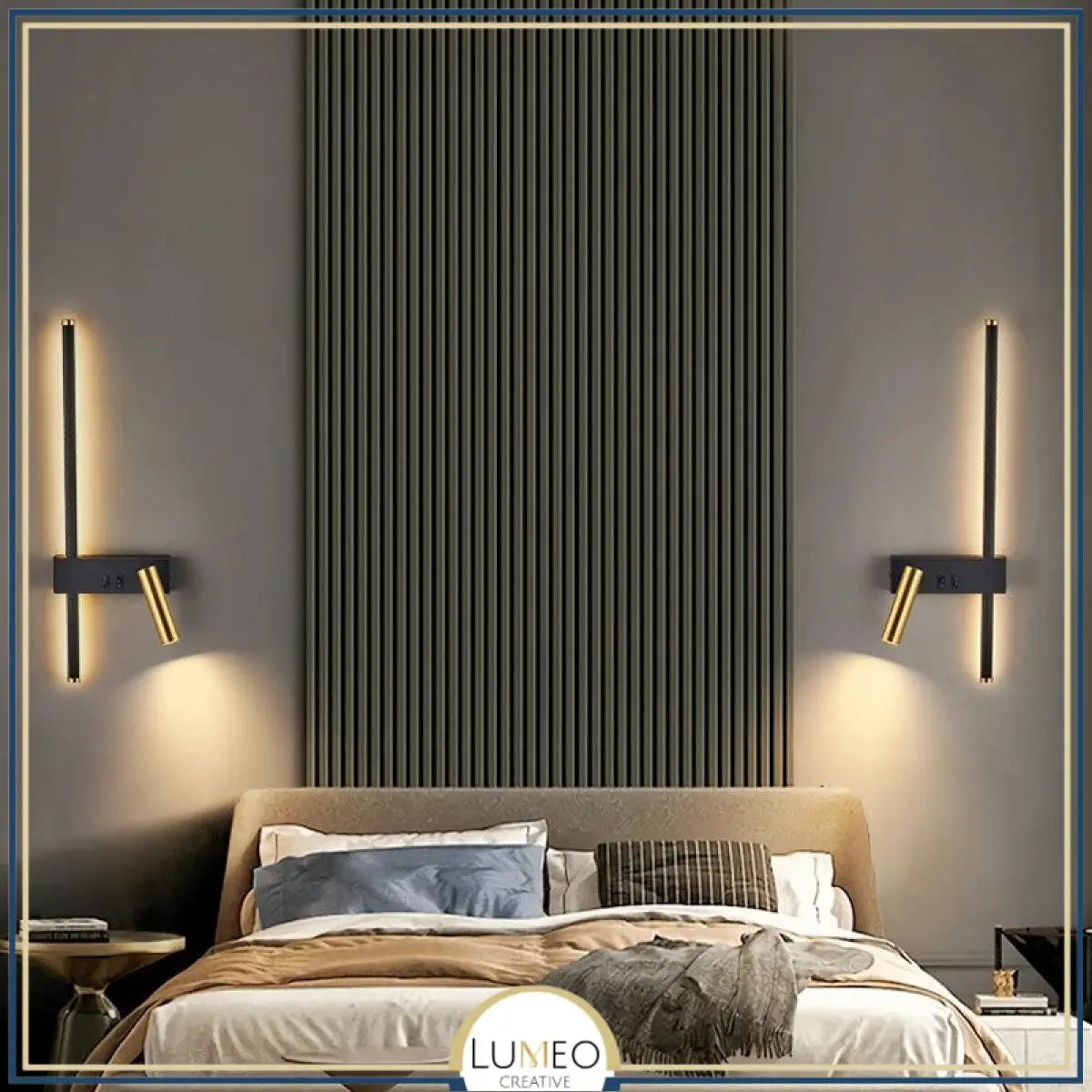 Applique murale LED & liseuse intégrée | Design asymétrique gauche/droite