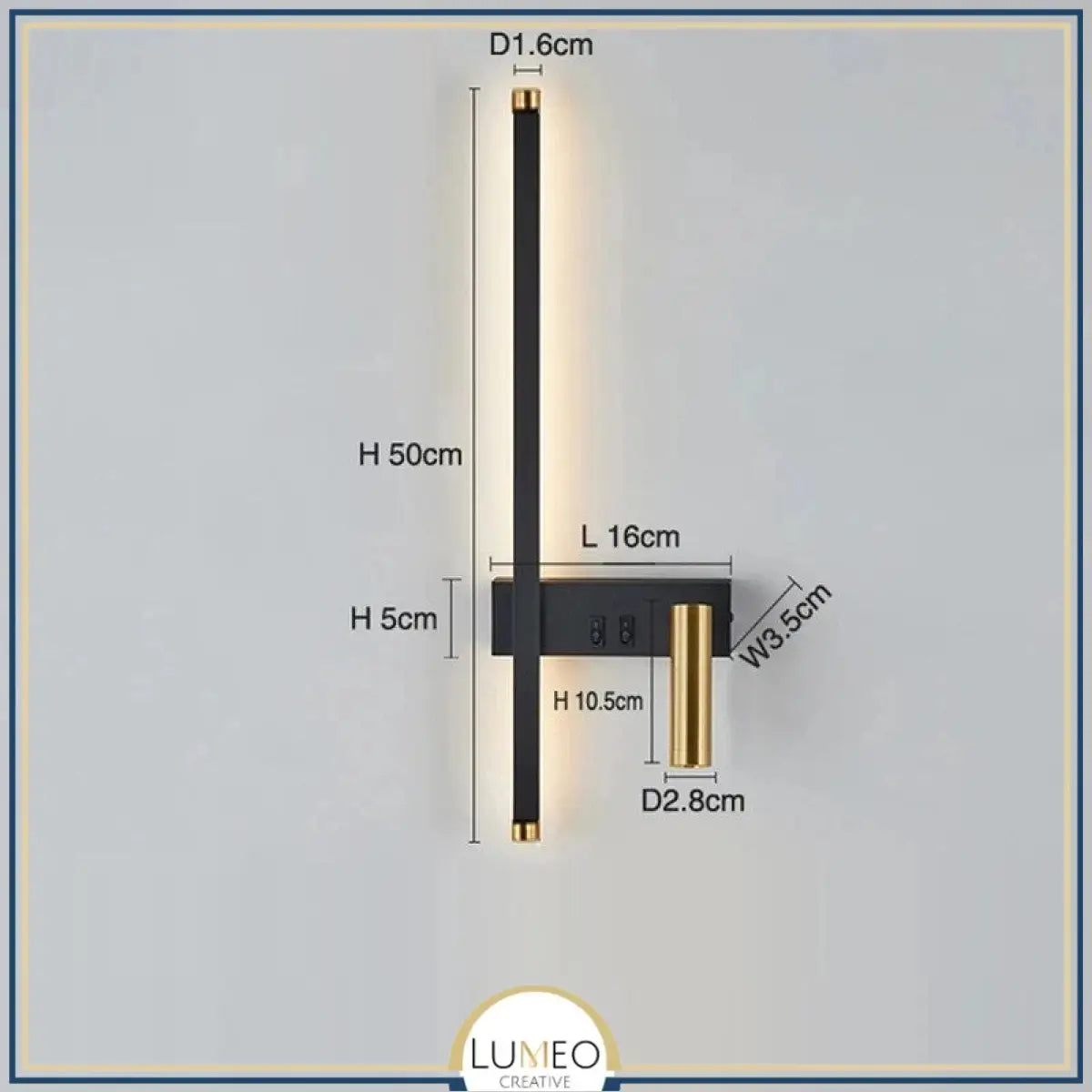 Applique murale LED & liseuse intégrée | Design asymétrique gauche/droite