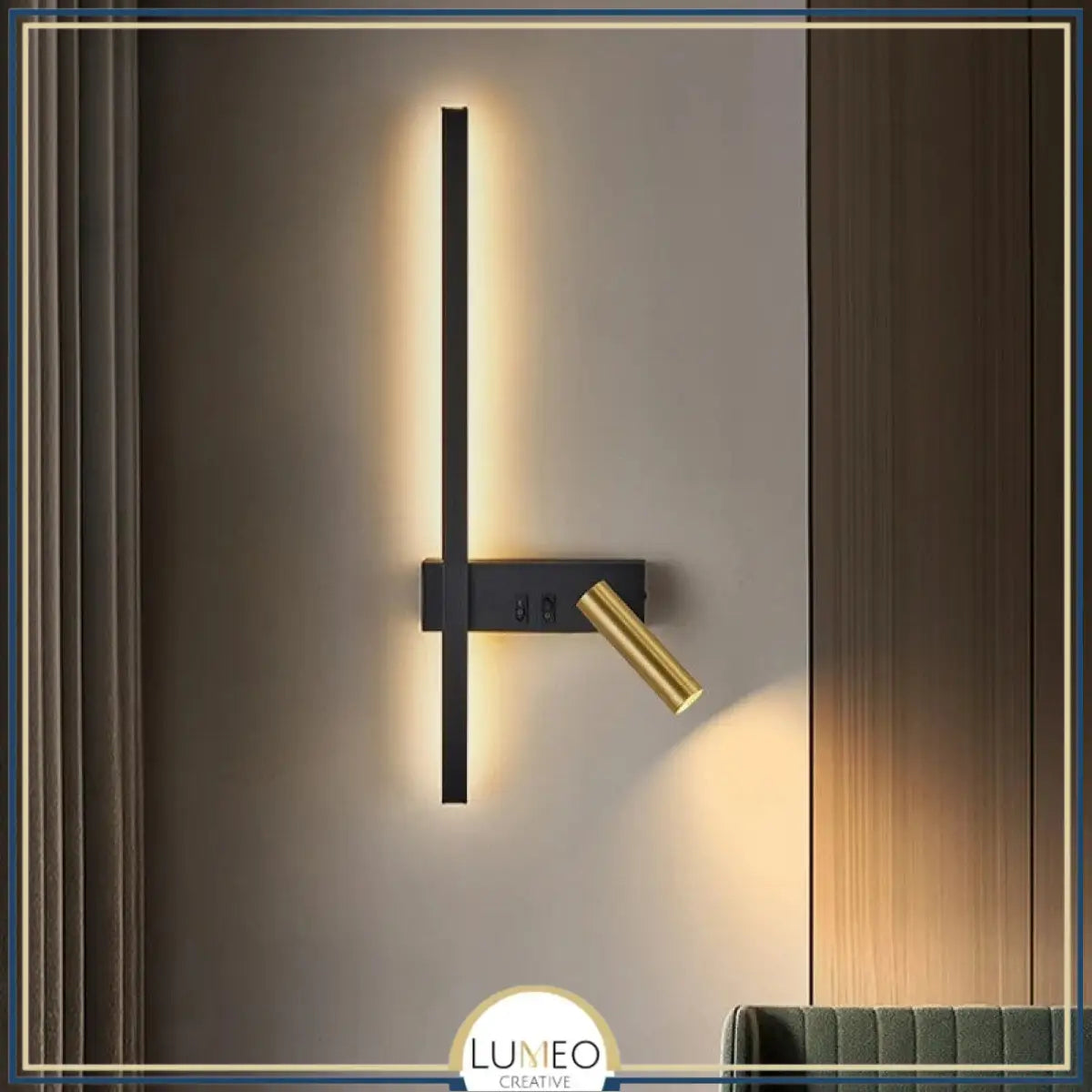 Applique murale LED & liseuse intégrée | Design asymétrique gauche/droite Gauche / Blanc neutre