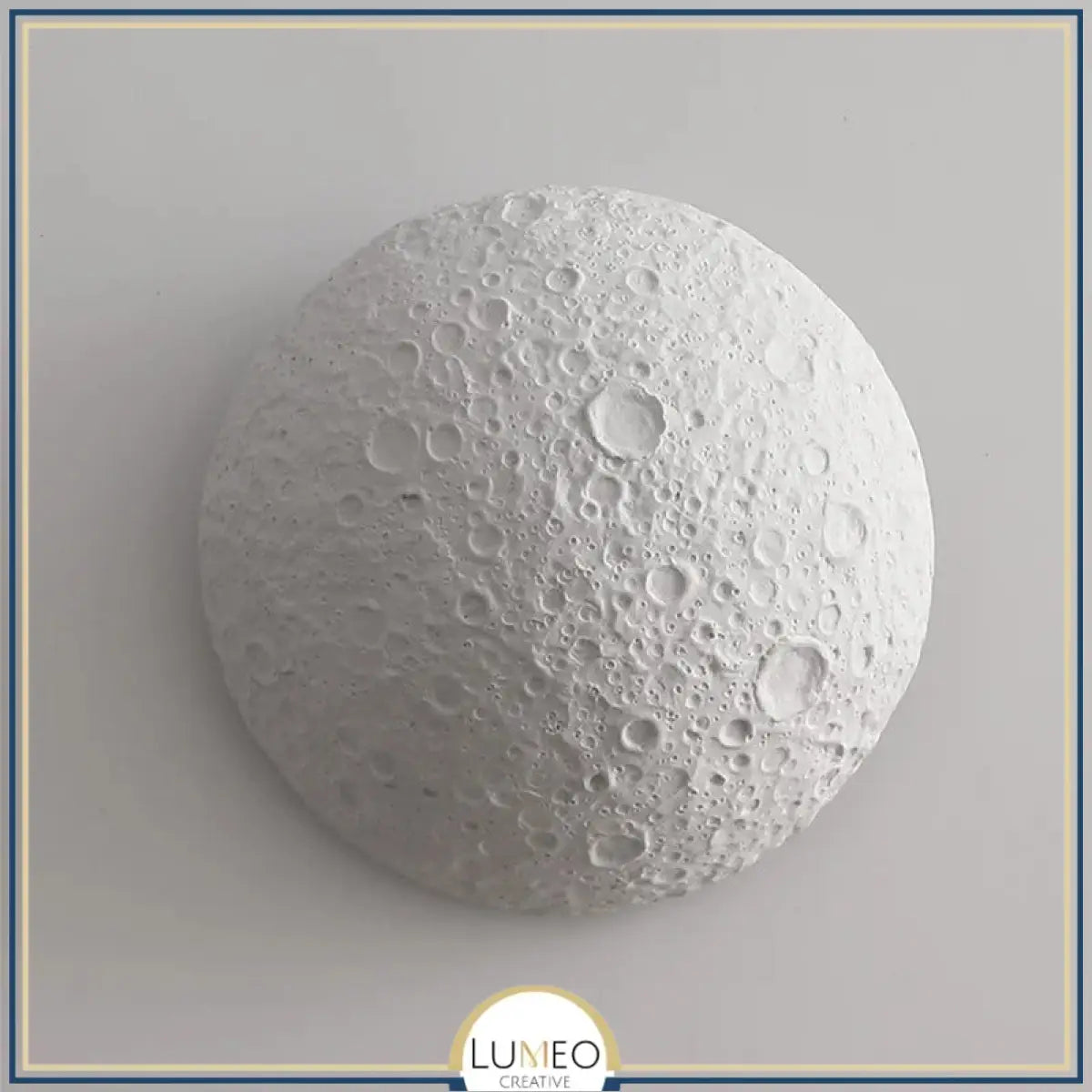 Applique murale lune en relief 3D | Luminaire décoratif à effet halo lunaire