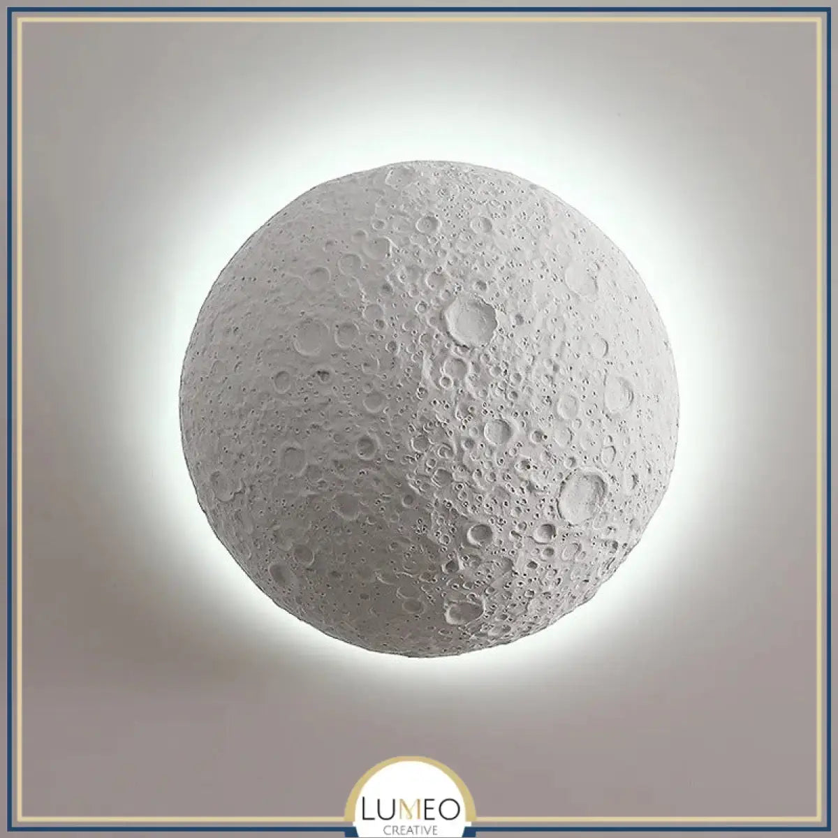 Applique murale lune en relief 3D | Luminaire décoratif à effet halo lunaire Blanc froid