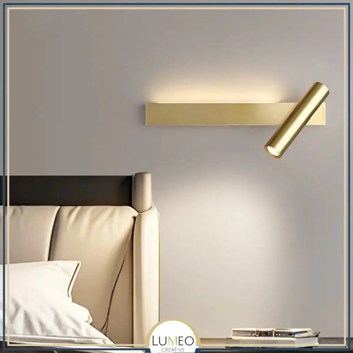 Applique murale orientable minimaliste | Liseuse LED en finition or ou noire