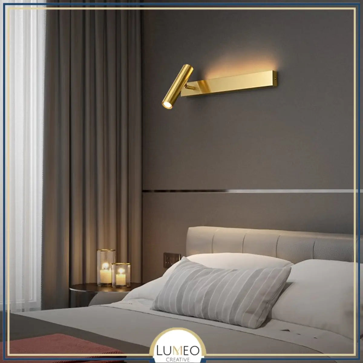 Applique murale orientable minimaliste | Liseuse LED en finition or ou noire