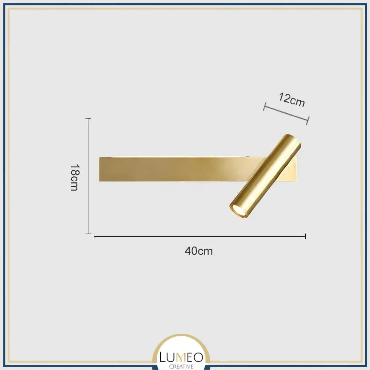 Applique murale orientable minimaliste | Liseuse LED en finition or ou noire 40 cm Or Droite