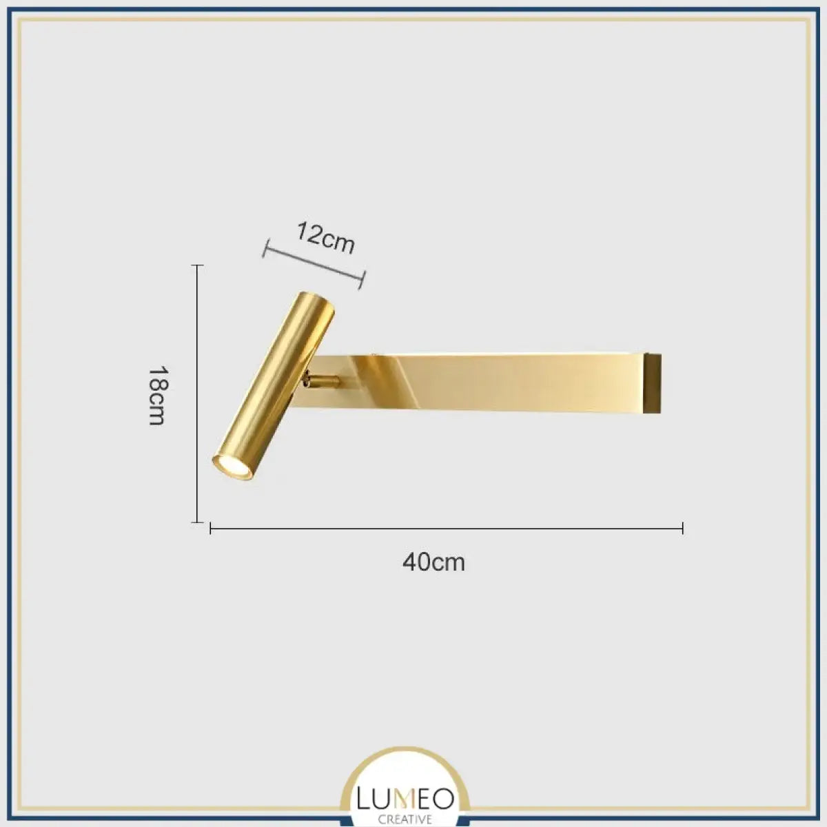 Applique murale orientable minimaliste | Liseuse LED en finition or ou noire 40 cm Or Gauche