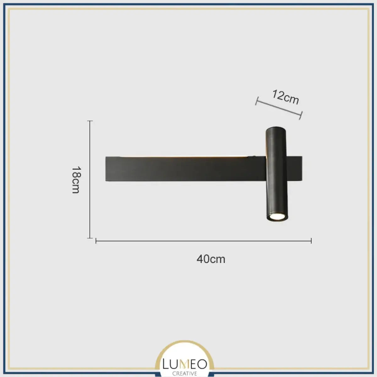 Applique murale orientable minimaliste | Liseuse LED en finition or ou noire 40 cm Noir Droite