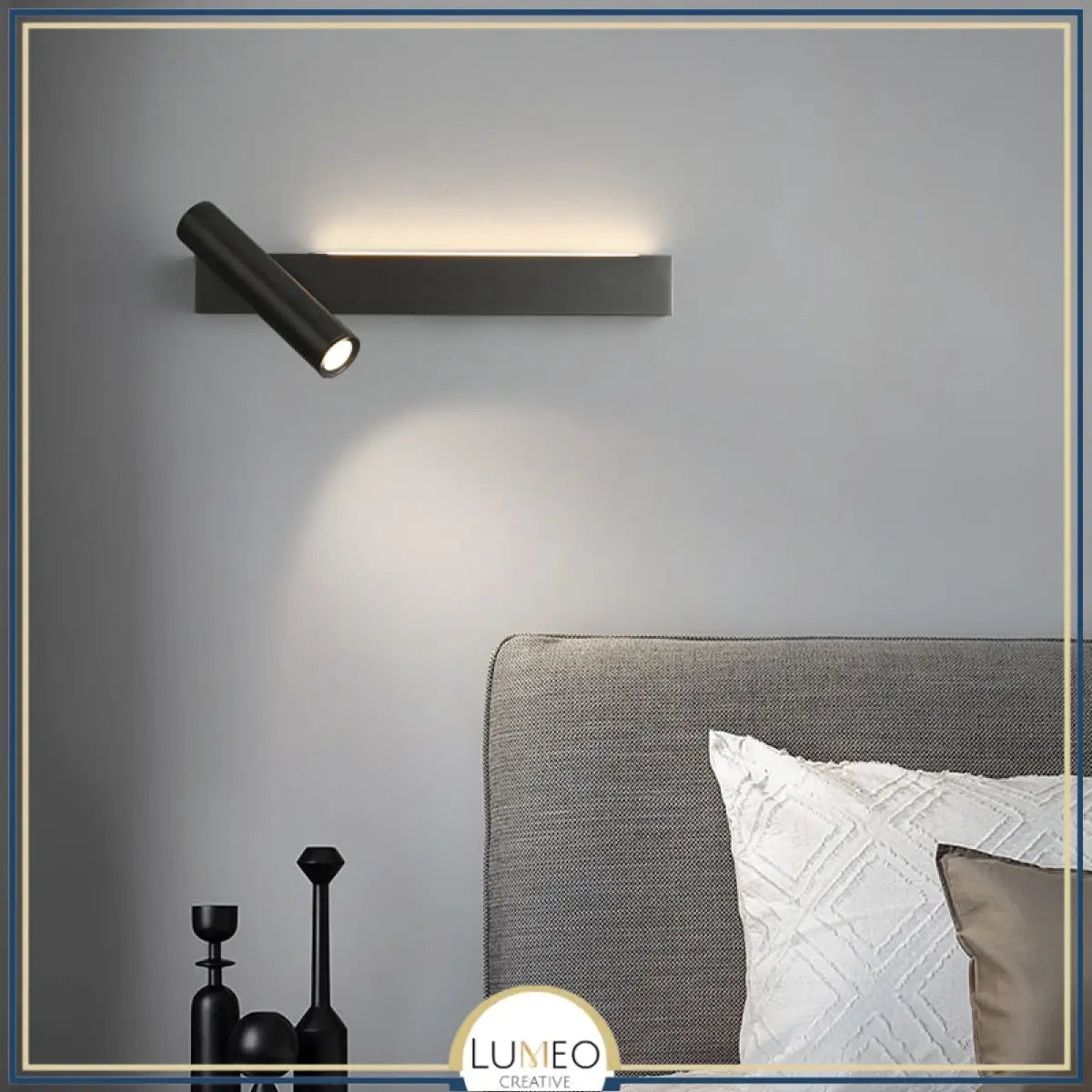 Applique murale orientable minimaliste | Liseuse LED en finition or ou noire