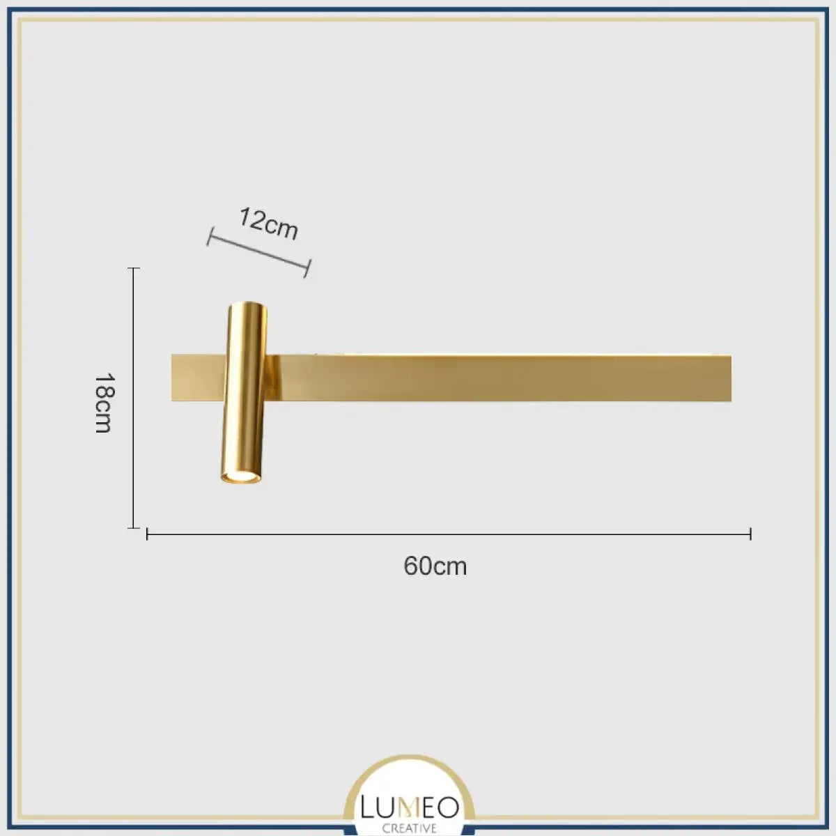 Applique murale orientable minimaliste | Liseuse LED en finition or ou noire 60 cm Or Gauche