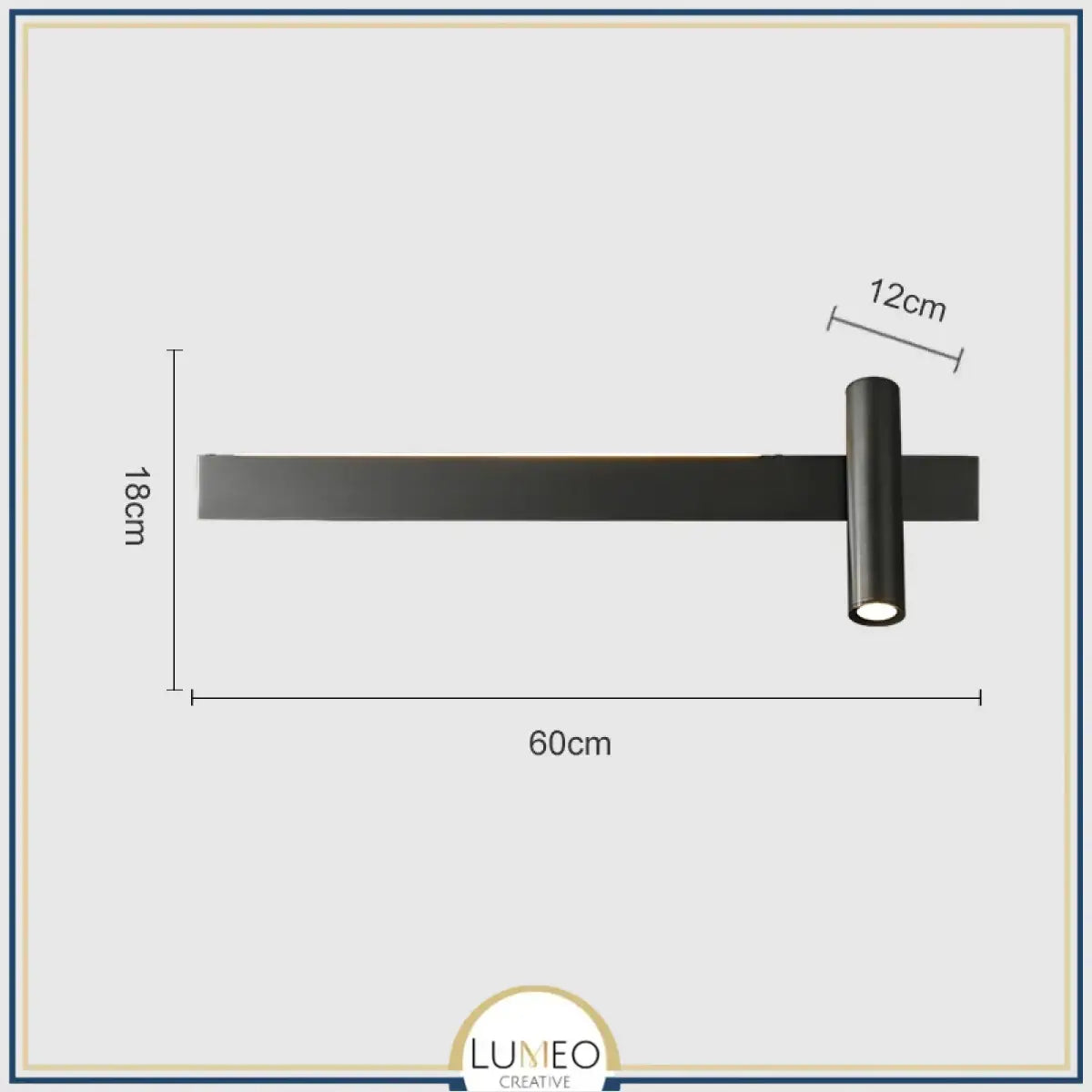 Applique murale orientable minimaliste | Liseuse LED en finition or ou noire 60 cm Noir Droite
