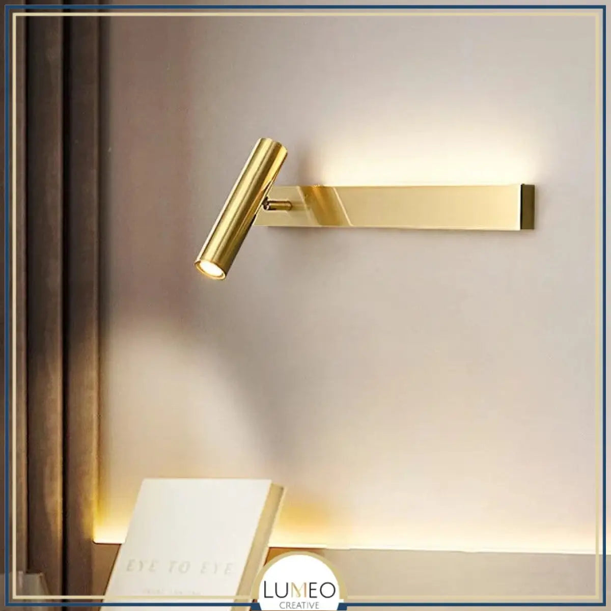 Applique murale orientable minimaliste | Liseuse LED en finition or ou noire