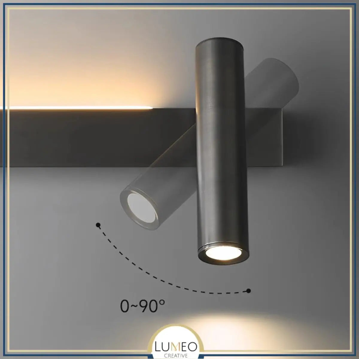 Applique murale orientable minimaliste | Liseuse LED en finition or ou noire