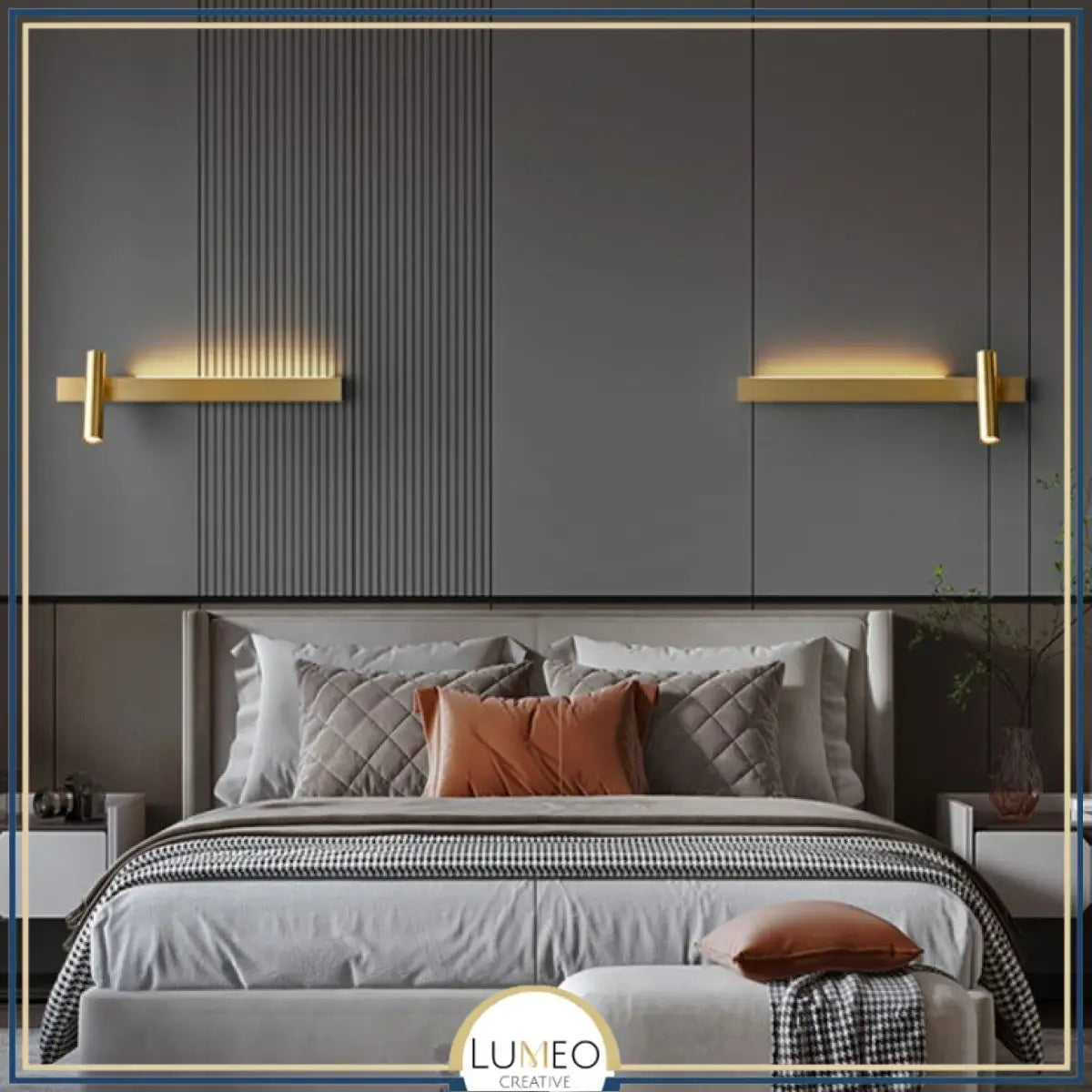 Applique murale orientable minimaliste | Liseuse LED en finition or ou noire