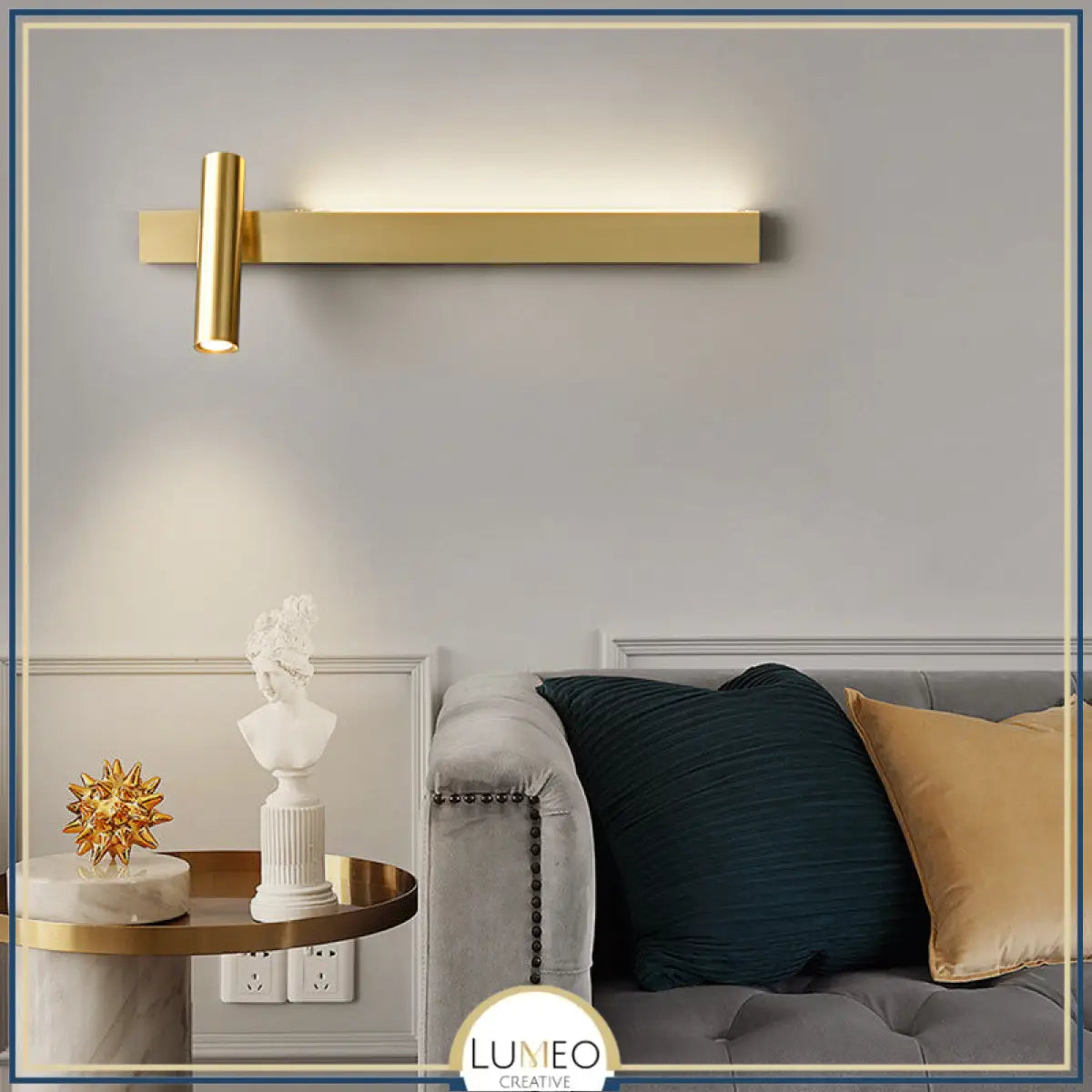 Applique murale orientable minimaliste | Liseuse LED en finition or ou noire