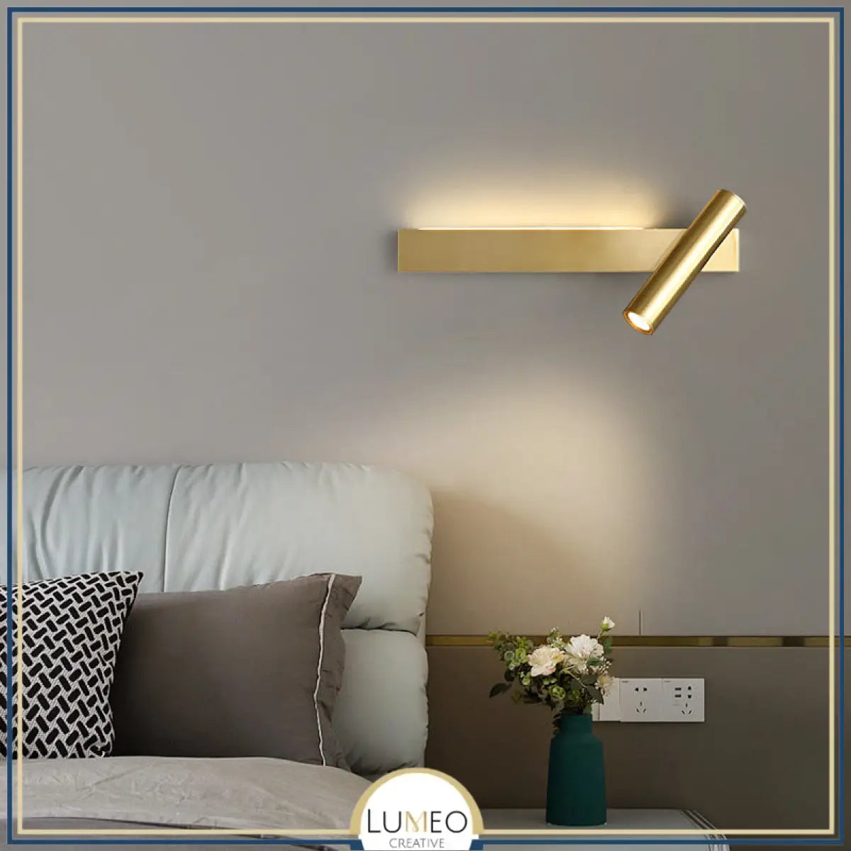 Applique murale orientable minimaliste | Liseuse LED en finition or ou noire