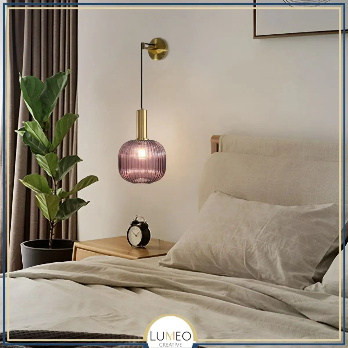 Applique murale pendante en verre vintage CRISTALI | Verre fumé et coloré