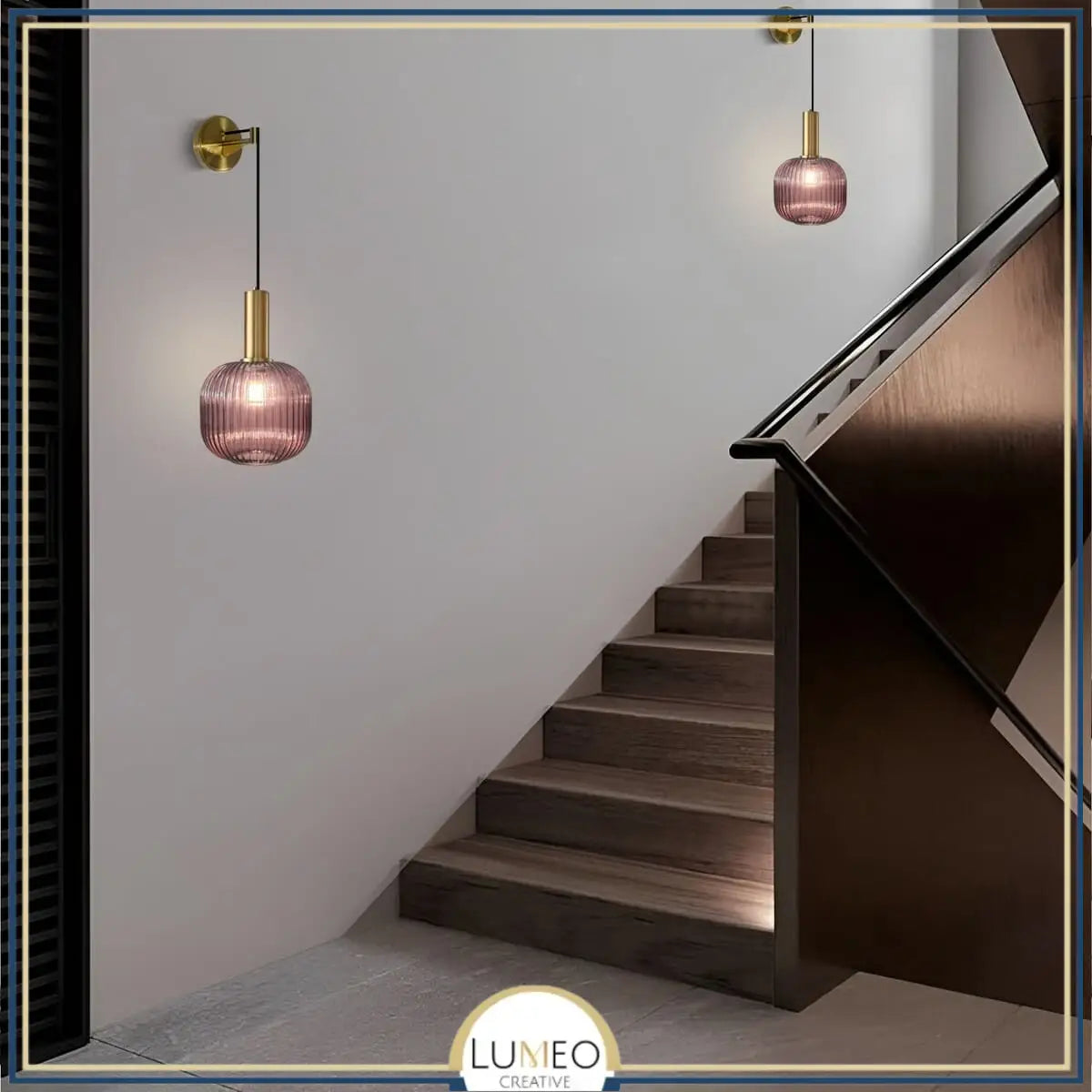 Applique murale pendante en verre vintage CRISTALI | Verre fumé et coloré