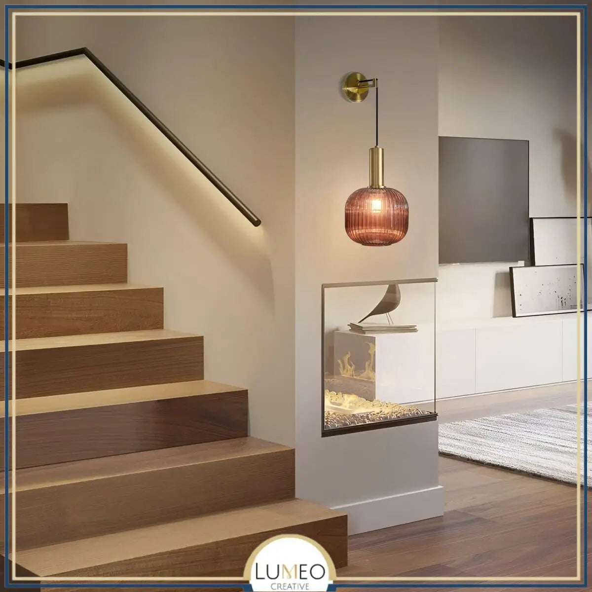 Applique murale pendante en verre vintage CRISTALI | Verre fumé et coloré