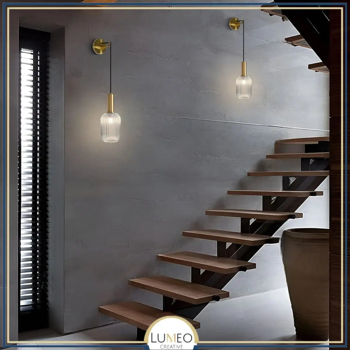 Applique murale pendante en verre vintage CRISTALI | Verre fumé et coloré