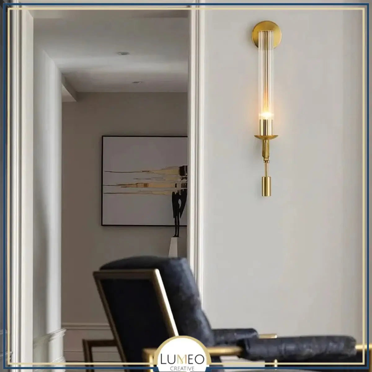 Applique murale rétro chic en verre rainuré | Luminaire mural vintage et sophistiqué