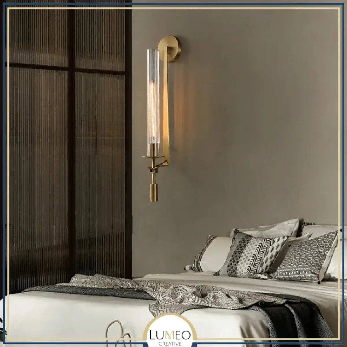 Applique murale rétro chic en verre rainuré | Luminaire mural vintage et sophistiqué