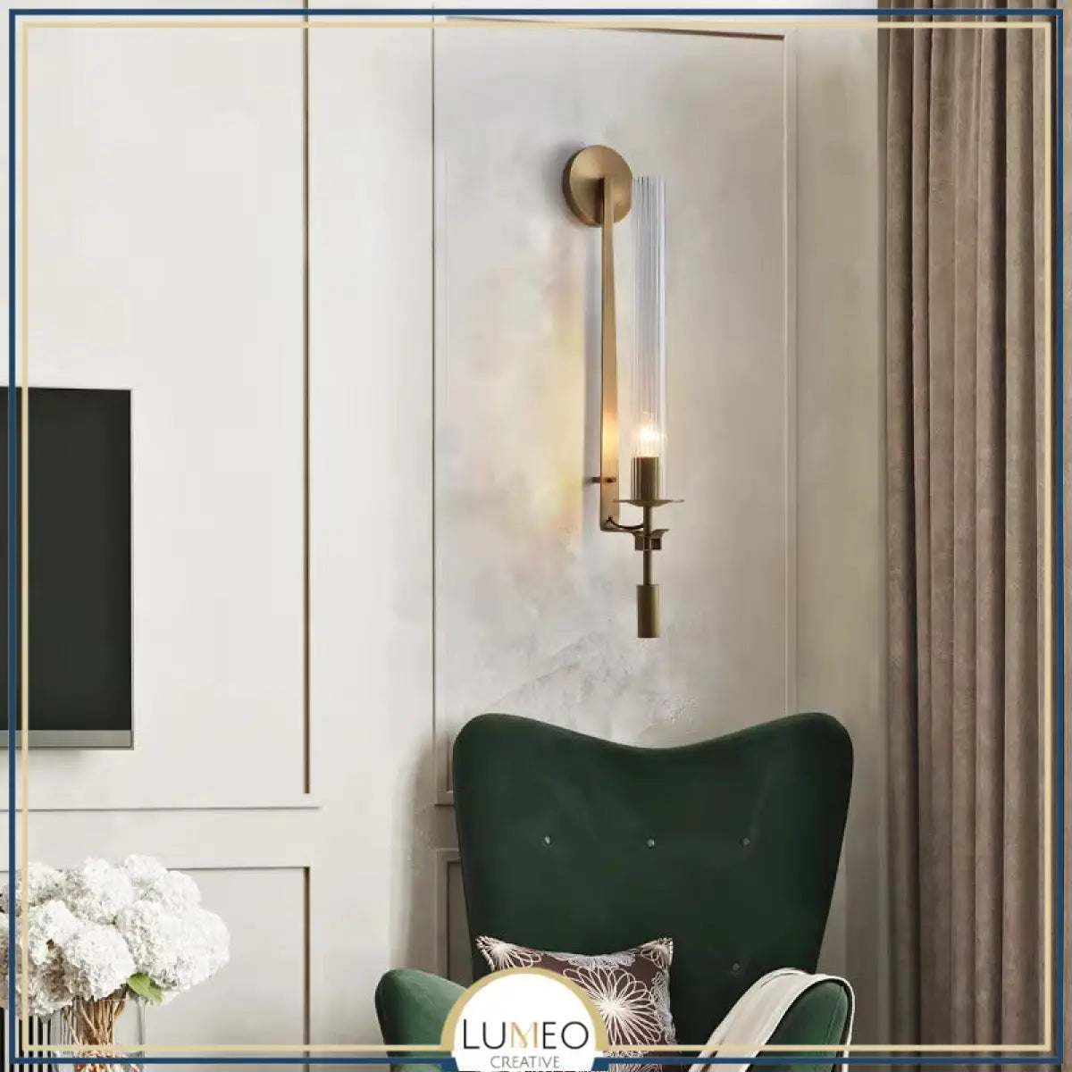 Applique murale rétro chic en verre rainuré | Luminaire mural vintage et sophistiqué