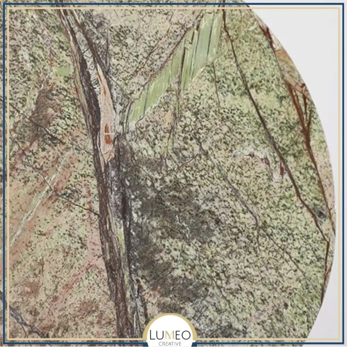 Applique murale ronde en pierre verte naturelle